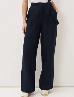 Aaliyah Linen Belted Wide Leg Trouser