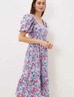 Abbiana Cotton Floral Midi Dress