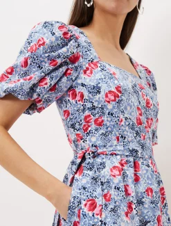 Abbiana Cotton Floral Midi Dress