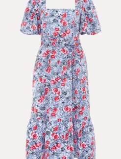 Abbiana Cotton Floral Midi Dress