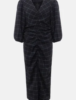 Addison Check Ruched Dress
