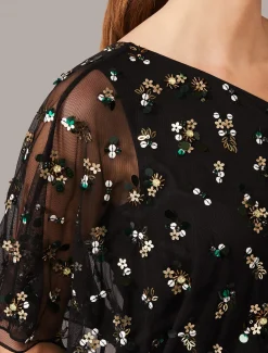 Adele Sequinned One Shoulder Dress