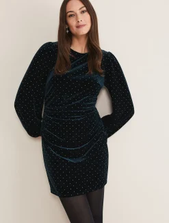 Adele Studded Velvet Dress