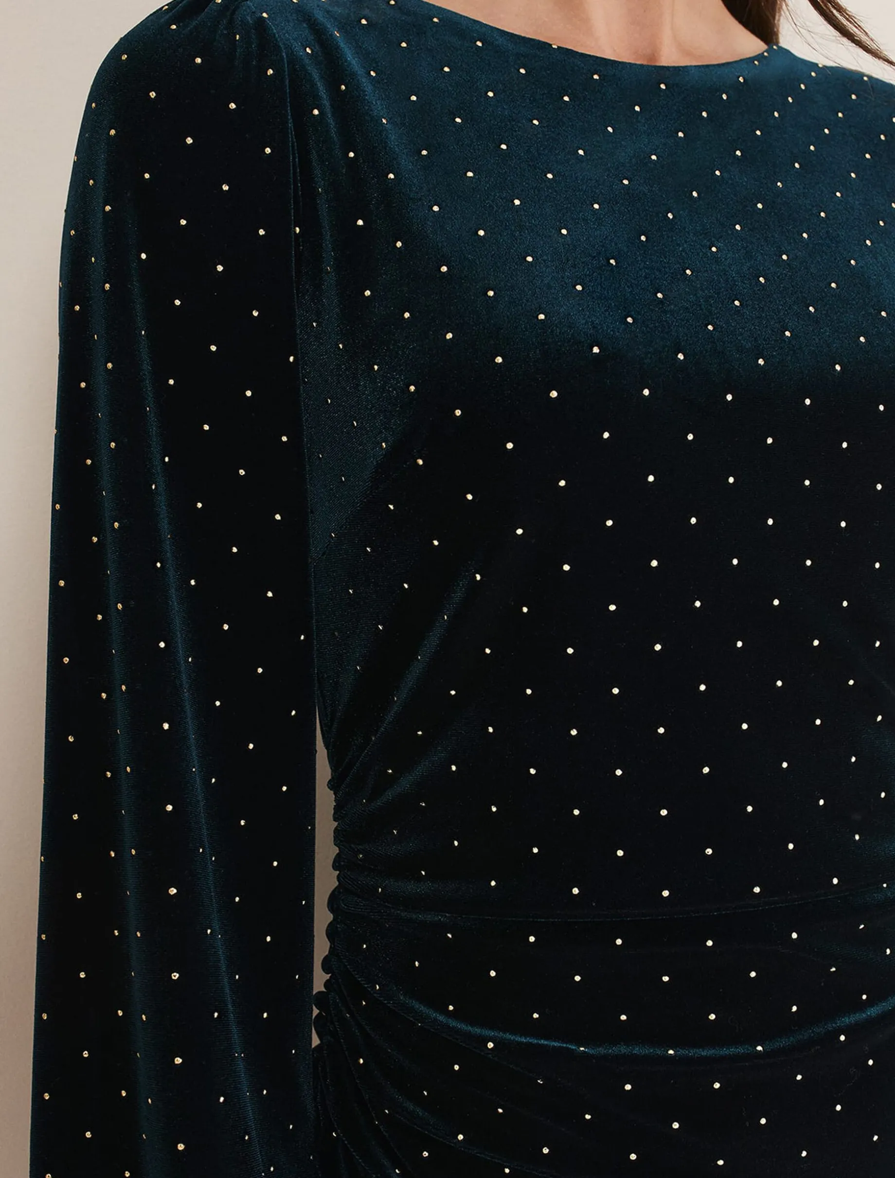 Adele Studded Velvet Dress