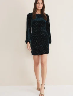 Adele Studded Velvet Dress