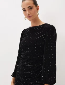 Adele Studded Velvet Mini Dress