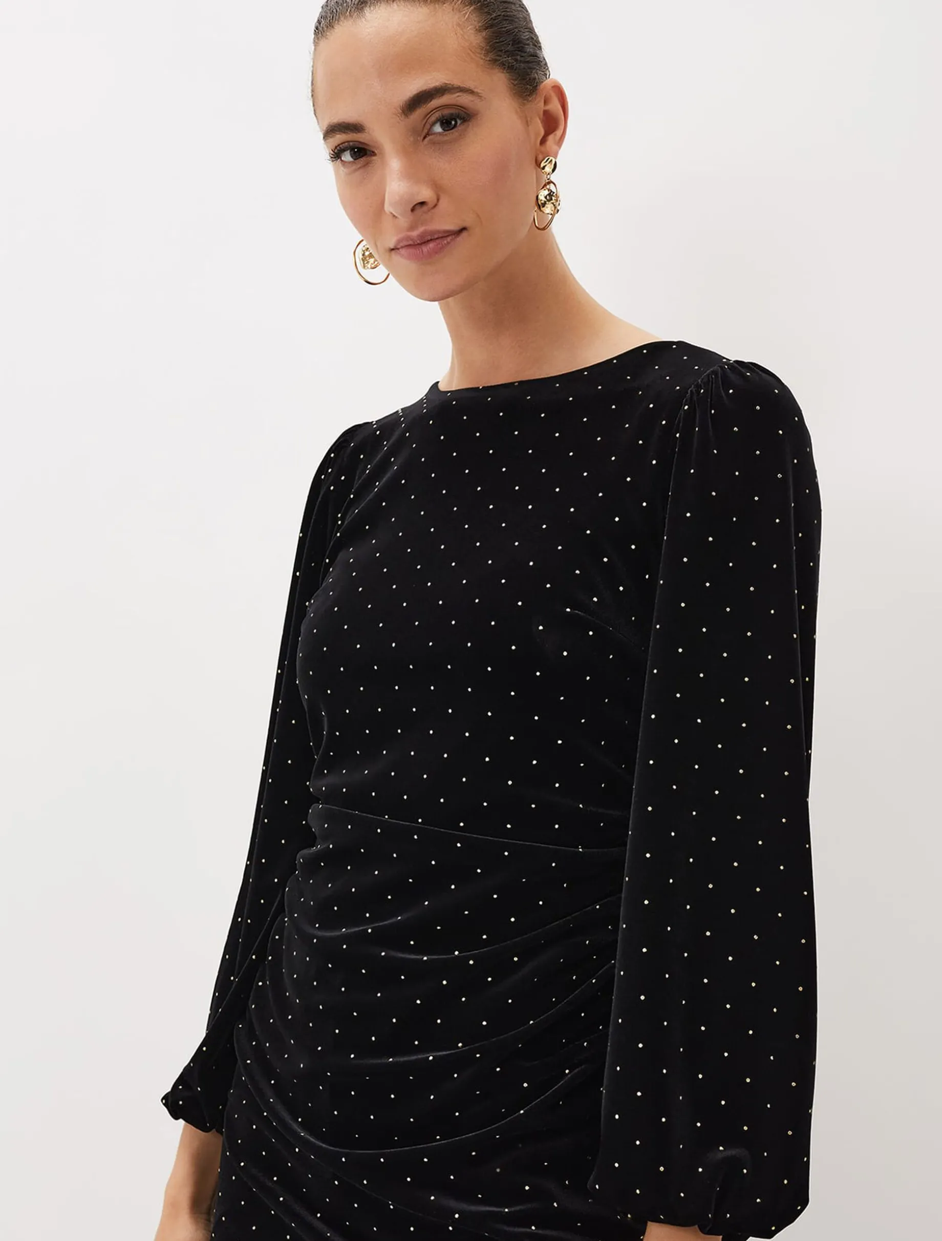 Adele Studded Velvet Mini Dress