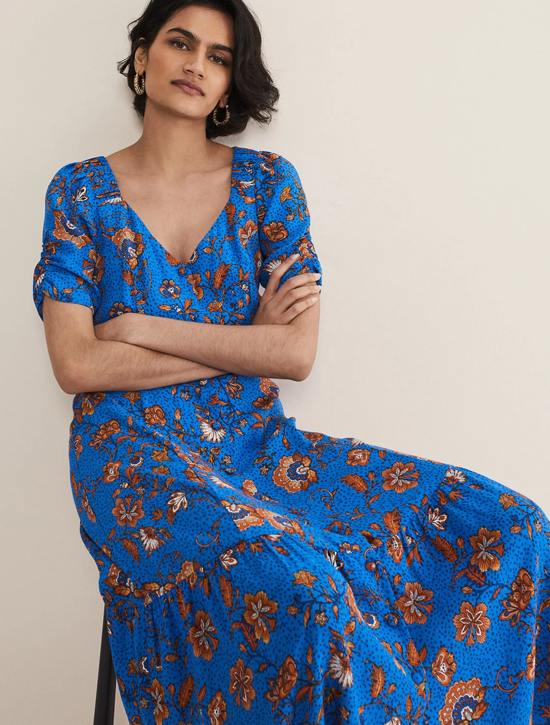 Adriel Paisley Midi Dress