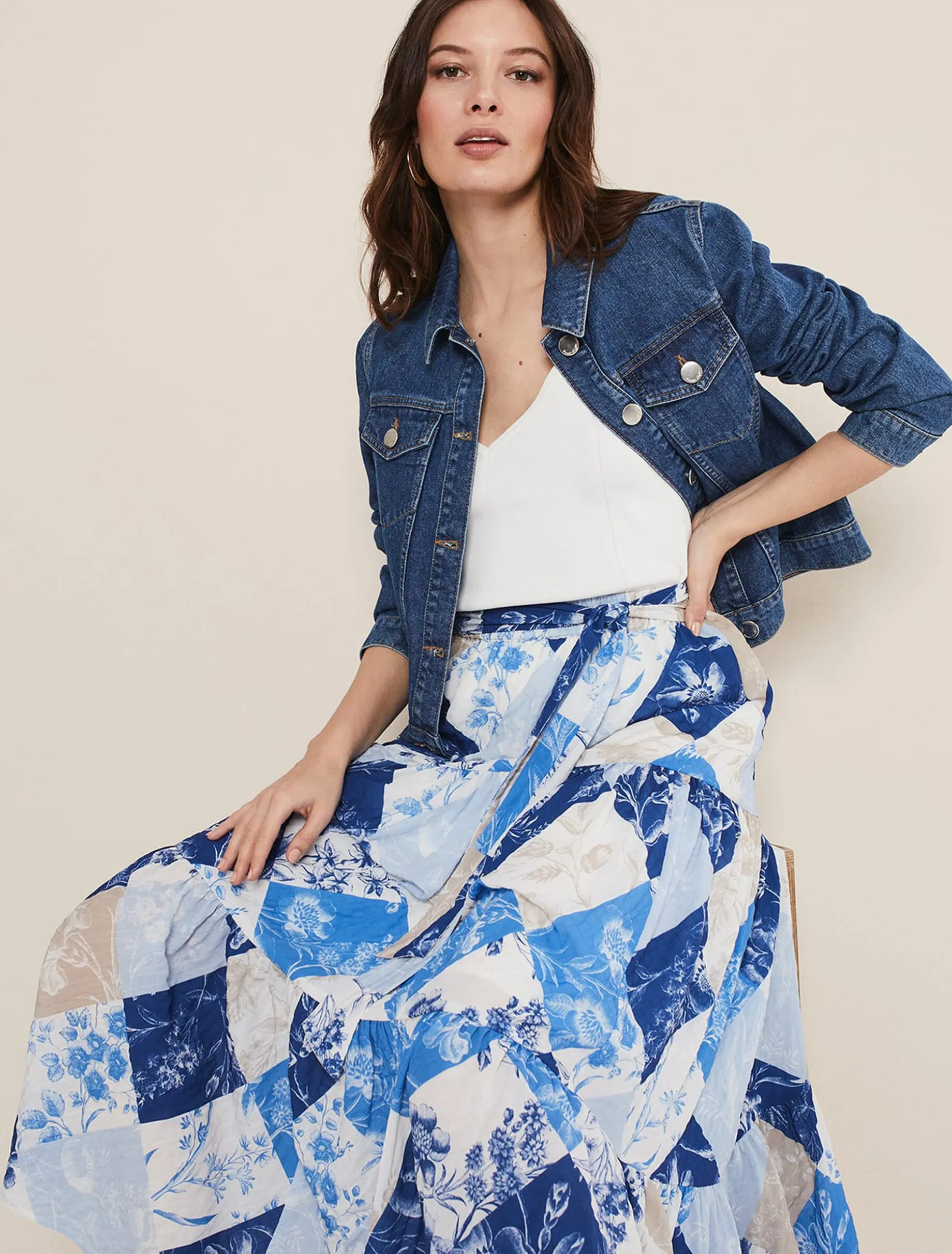 Akia Patchwork Maxi Skirt
