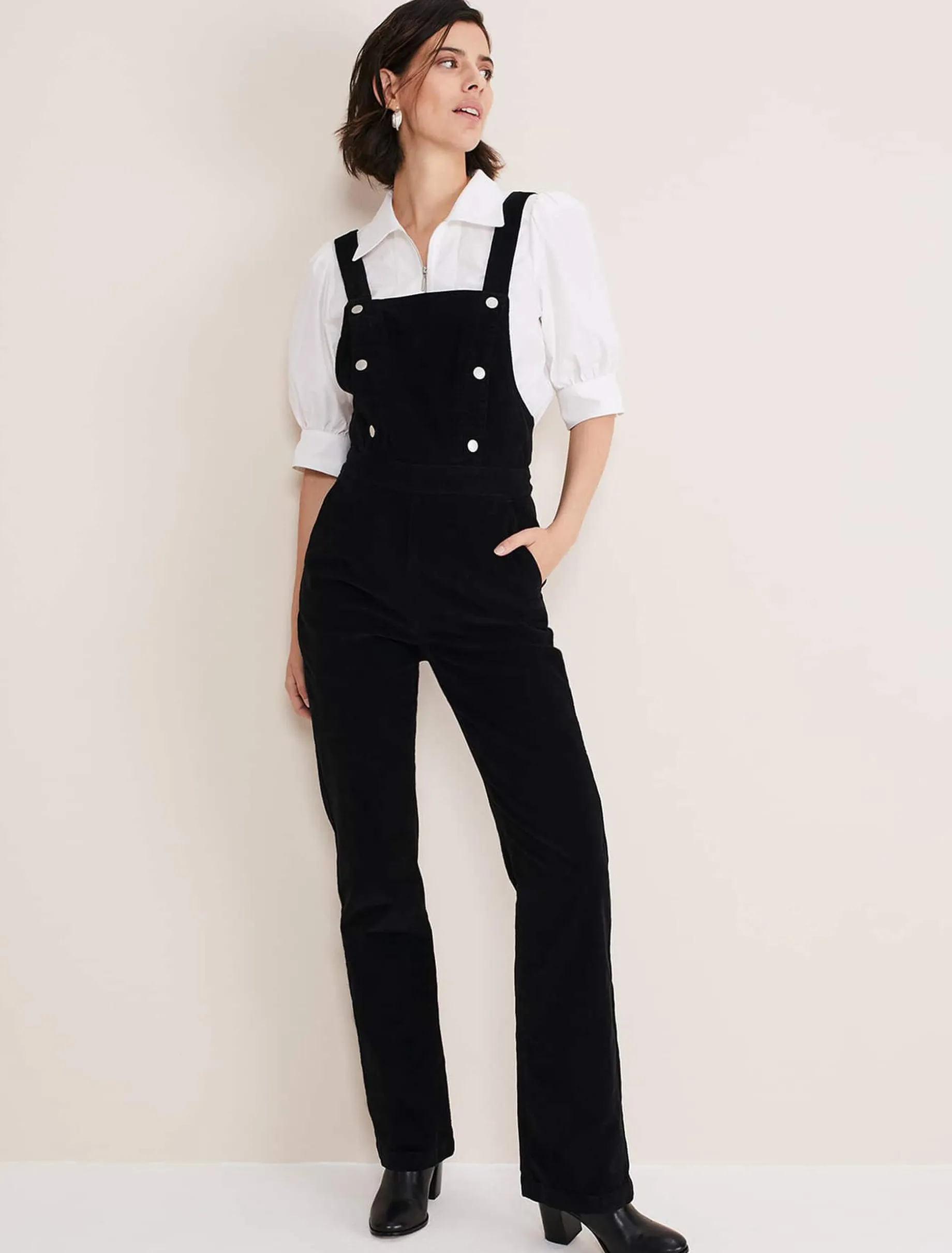 Alannah Puff Sleeve Zip Collar Blouse