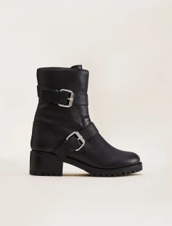 Alaska Leather Biker Boots