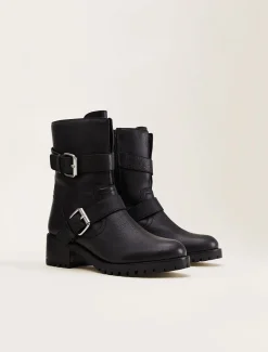 Alaska Leather Biker Boots