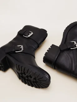 Alaska Leather Biker Boots