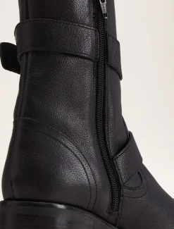 Alaska Leather Biker Boots