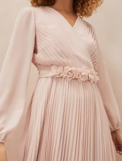 Alecia Pleated Chiffon Maxi Dress