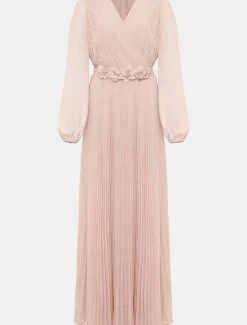 Alecia Pleated Chiffon Maxi Dress