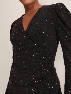 Alinna Shimmer Wrap Top