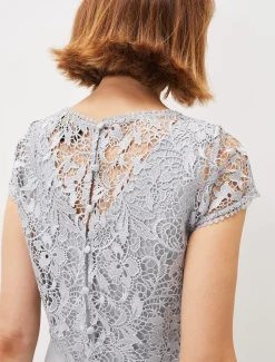 Alisha Double Layer Lace Peplum Dress