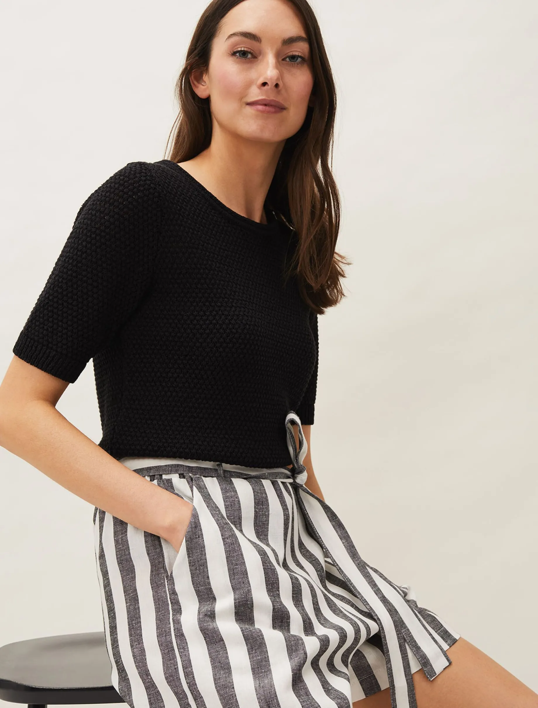 Alison Stripe Linen Short