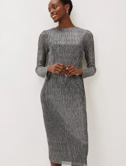 Alix Plisse Midi Dress