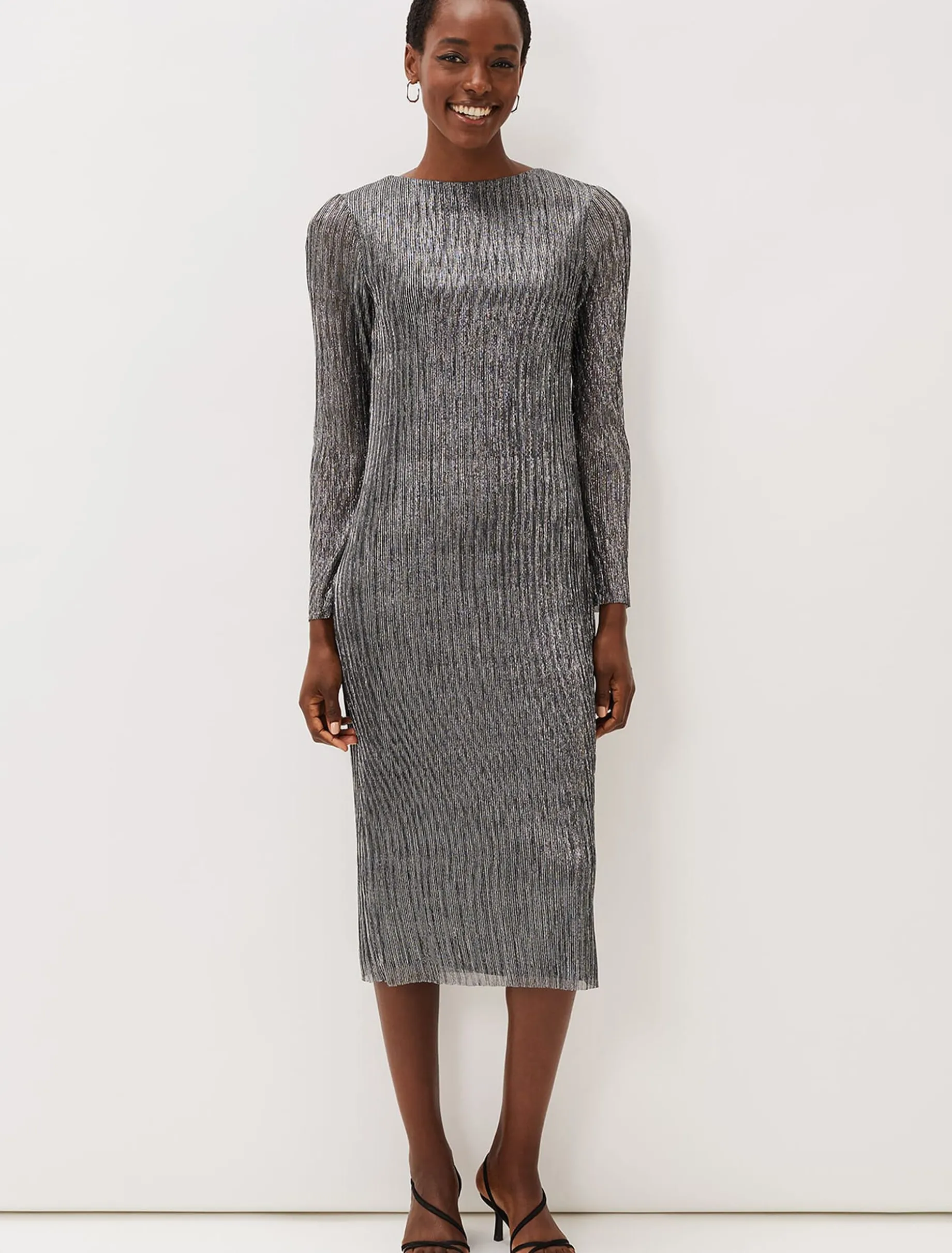 Alix Plisse Midi Dress