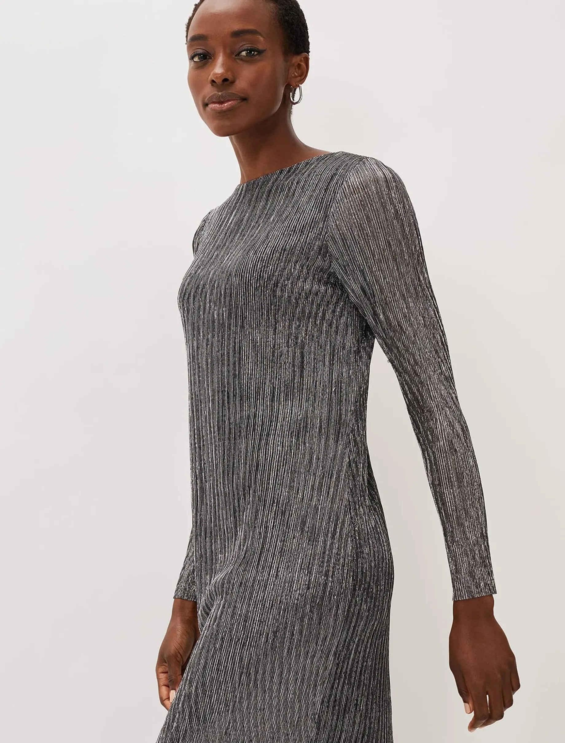 Alix Plisse Midi Dress