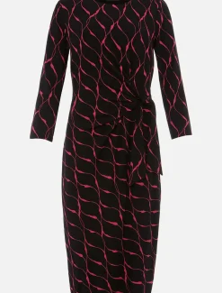 Ally Abstract Print Fitted Jersey Dress