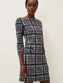 Amani Houndstooth Check Tunic Dress