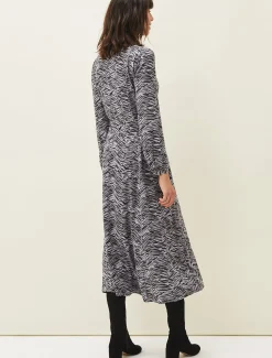Amari Zebra Print Midaxi Dress