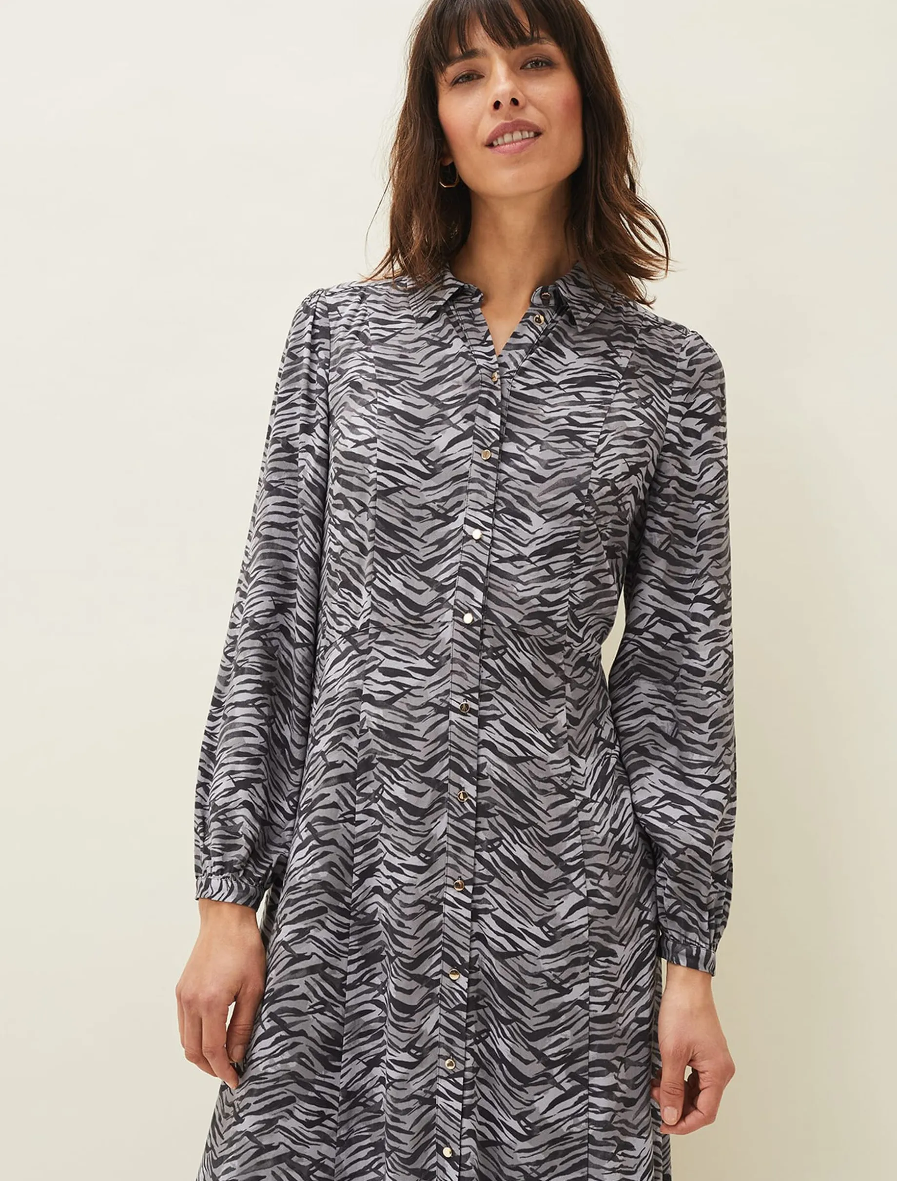 Amari Zebra Print Midaxi Dress
