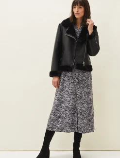 Amari Zebra Print Midaxi Dress