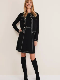 Amaya Contrast Stitch Knit Jacket