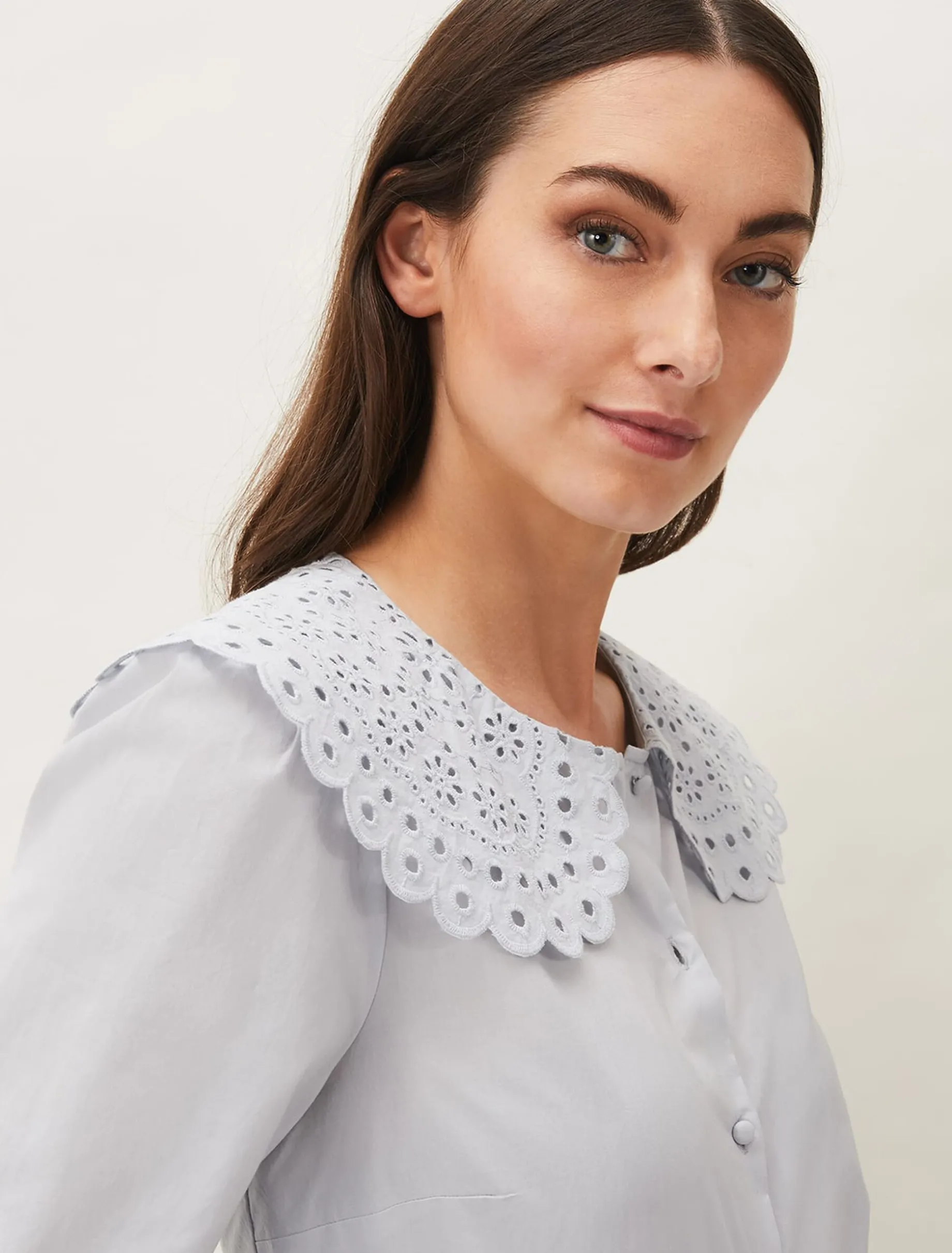 Amelia Oversized Embroidered Collar Blouse