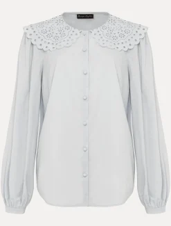 Amelia Oversized Embroidered Collar Blouse