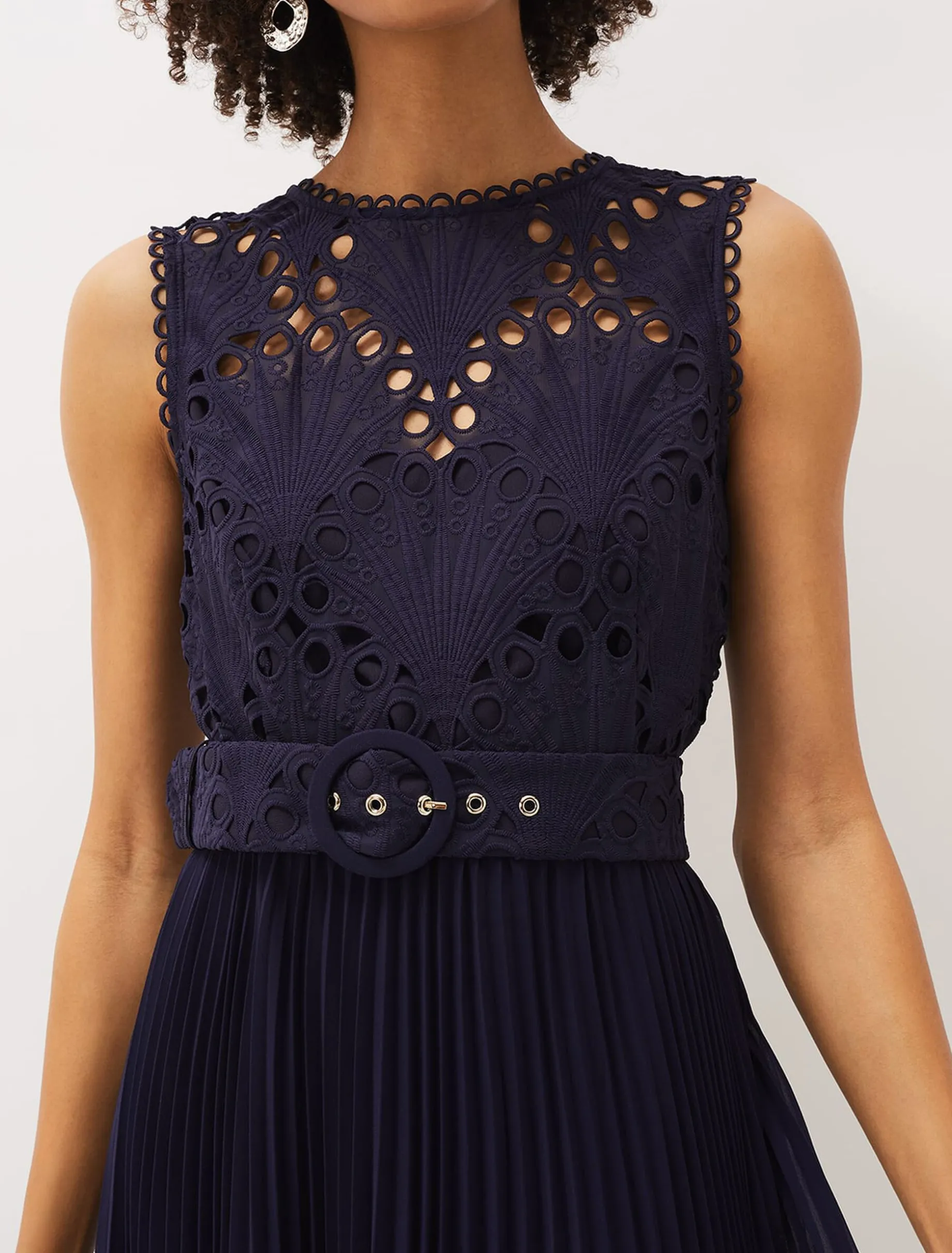 Amora Lace Bodice Pleated Dress