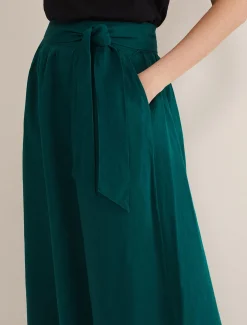 Amorette Linen Belted Maxi Skirt