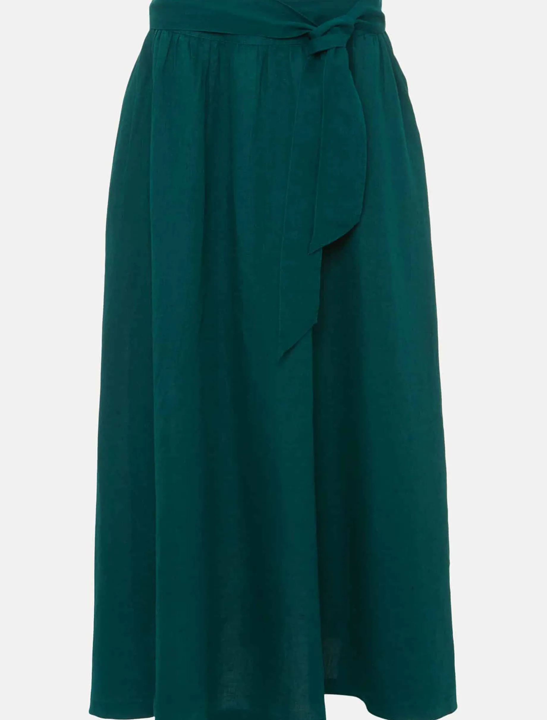 Amorette Linen Belted Maxi Skirt