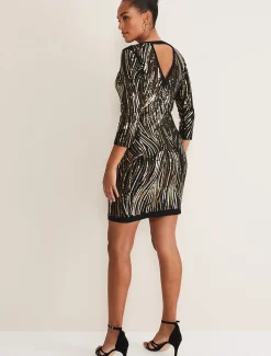 Anisa Open Back Sequin Knit Dress
