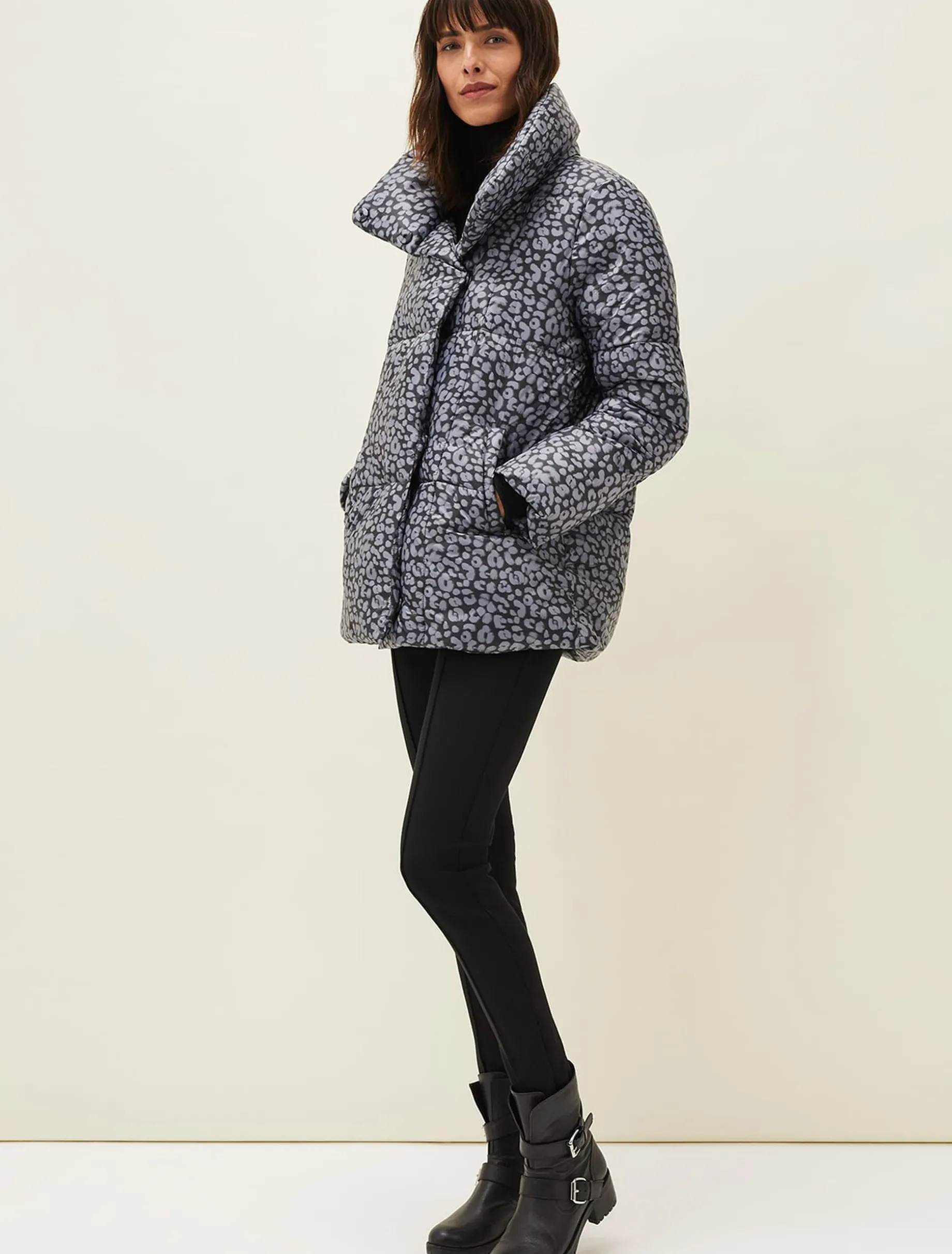 Anny Animal Print Puffer Coat