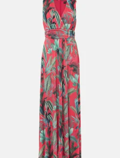 Antonia Jersey Palm Print Maxi Dress