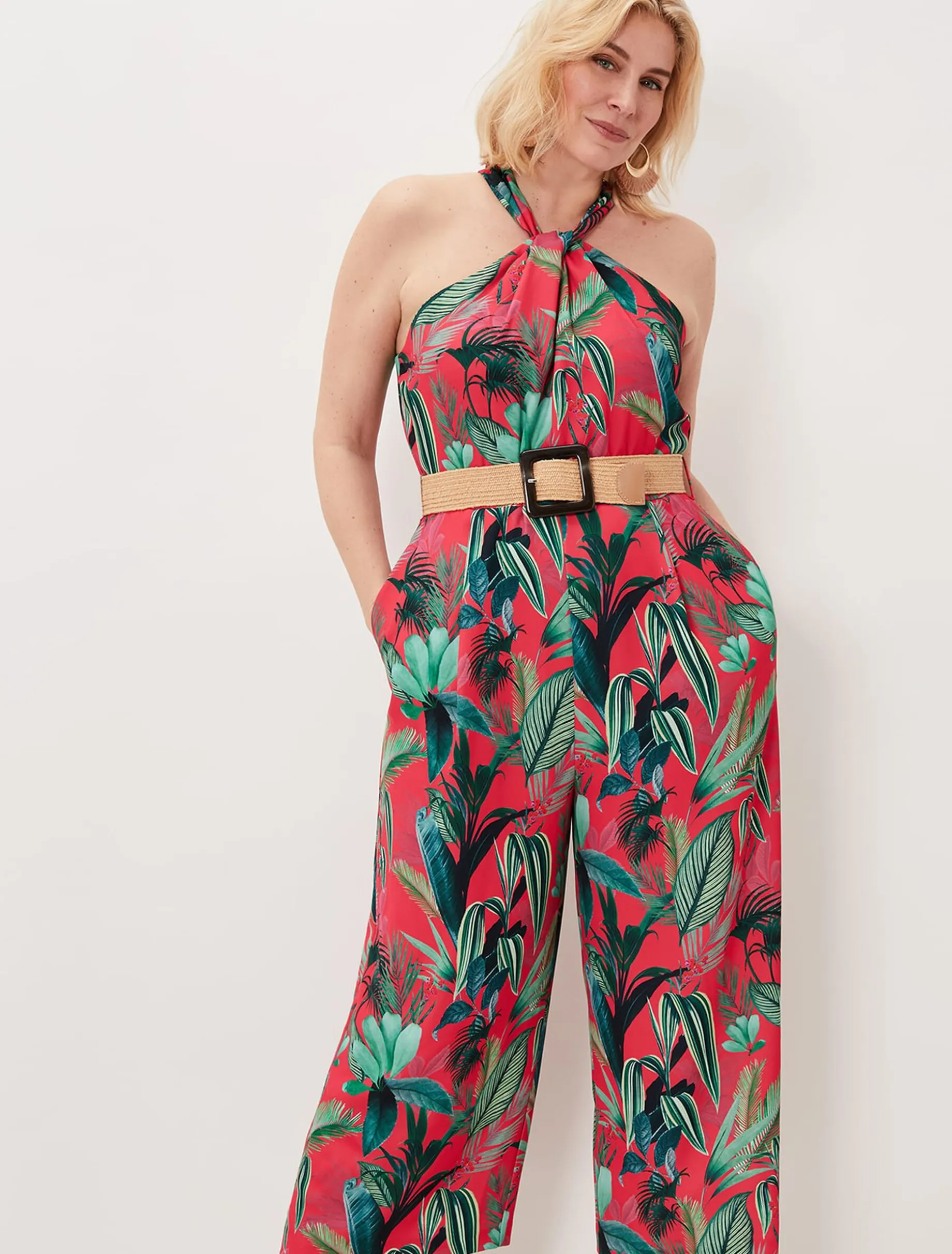 Antonia Palm Print Jumpsuit