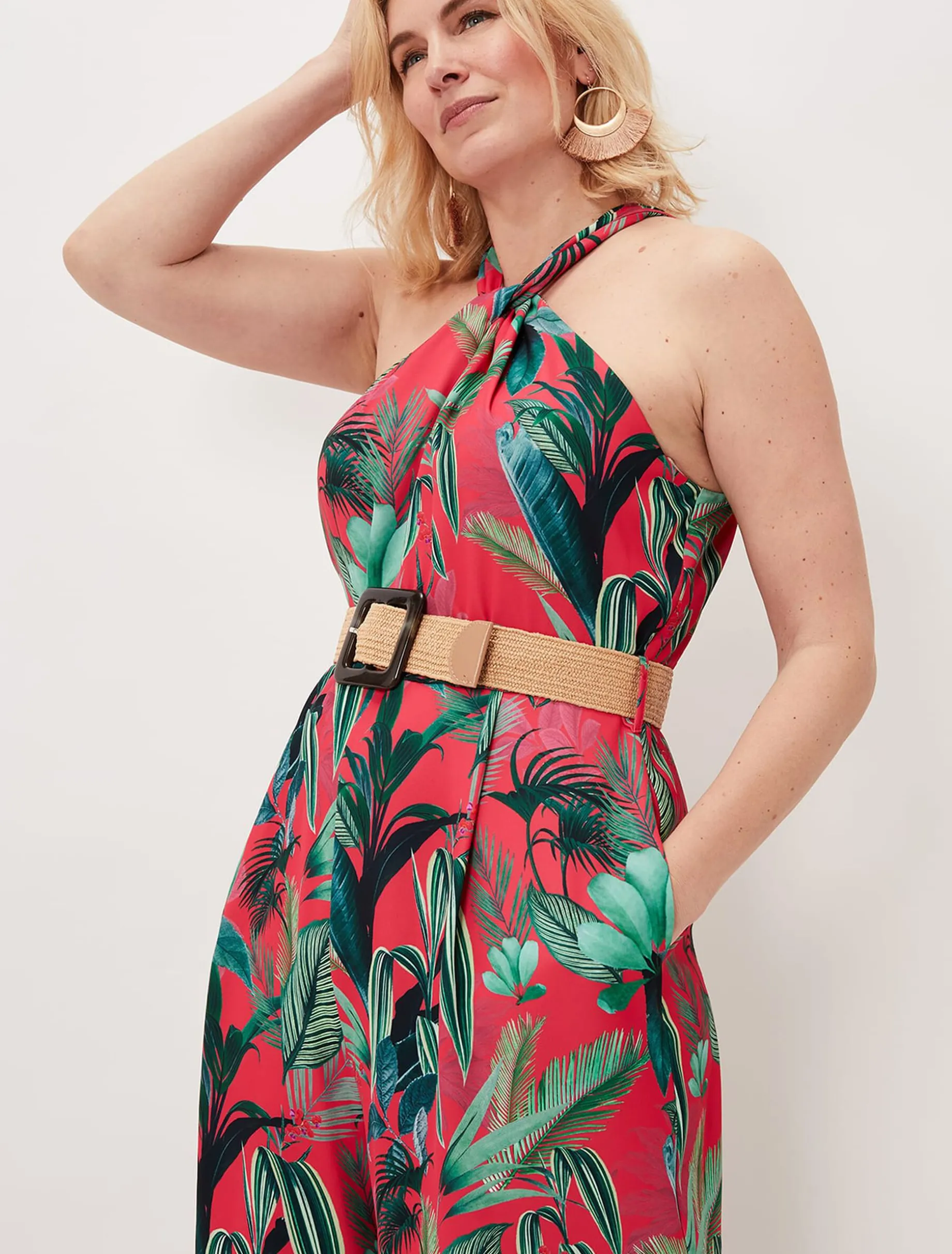 Antonia Palm Print Jumpsuit