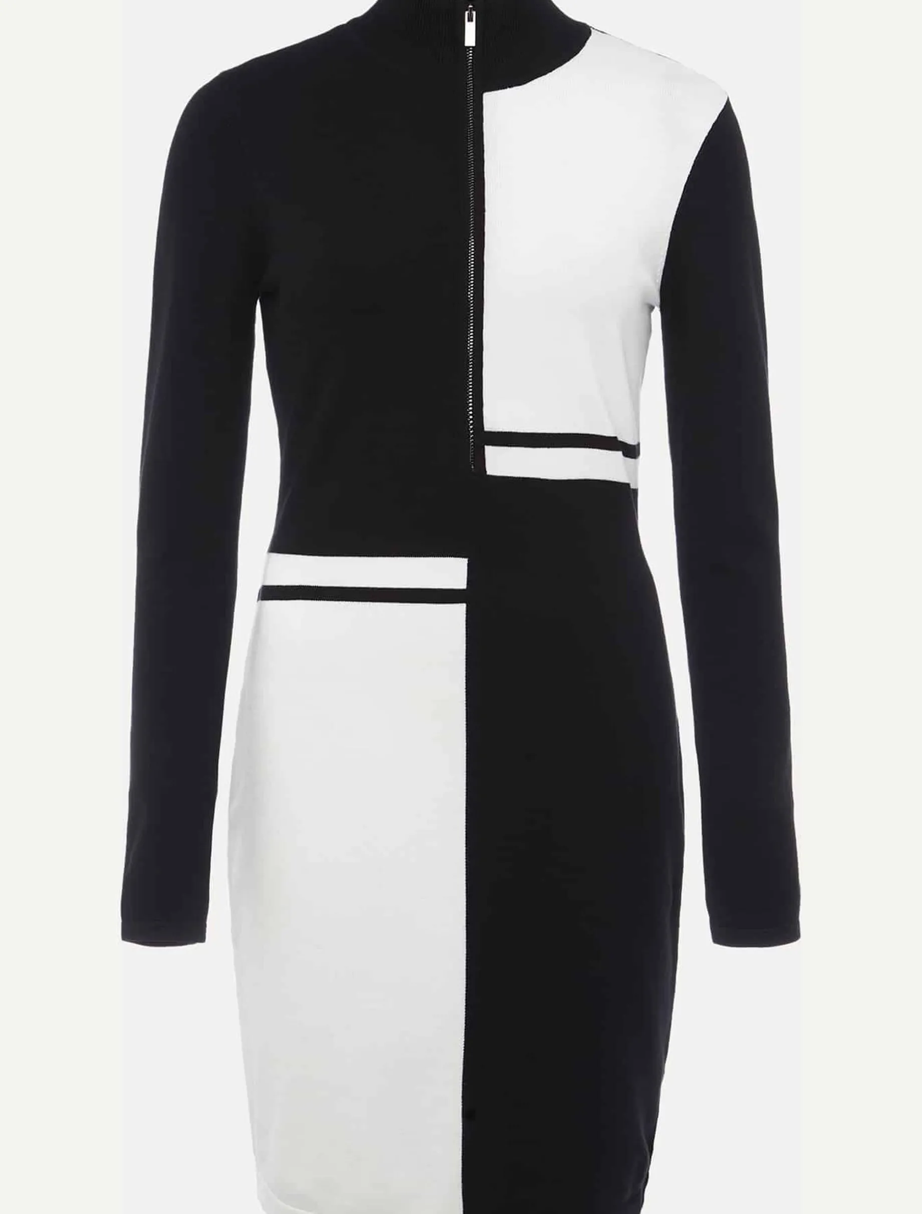 Arden Zip Detail Colourblock Knit Tunic