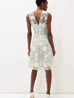 Aria Embroidered Fit And Flare Dress