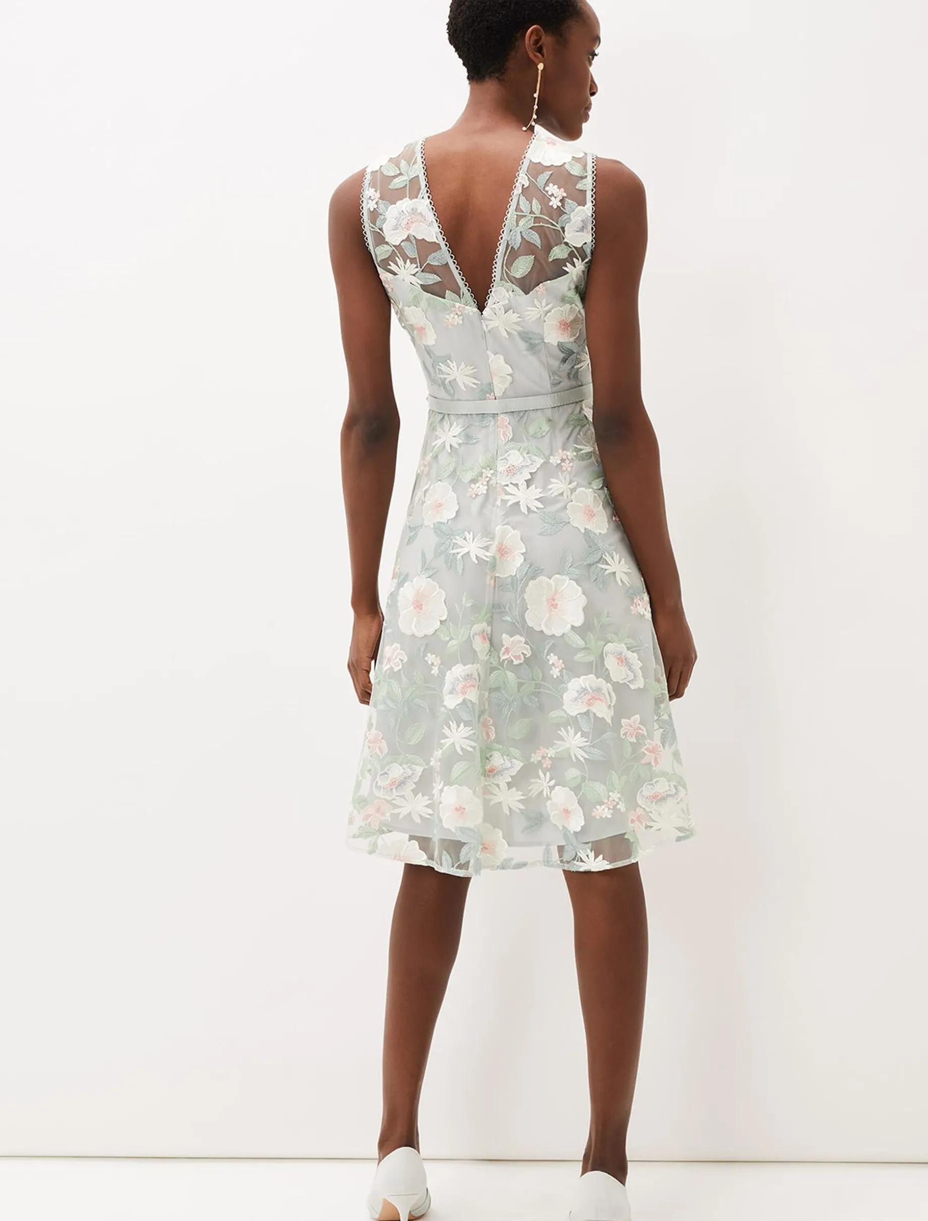 Aria Embroidered Fit And Flare Dress