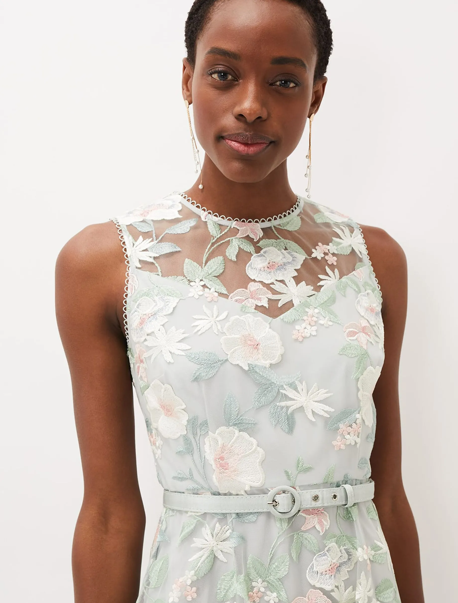 Aria Embroidered Fit And Flare Dress