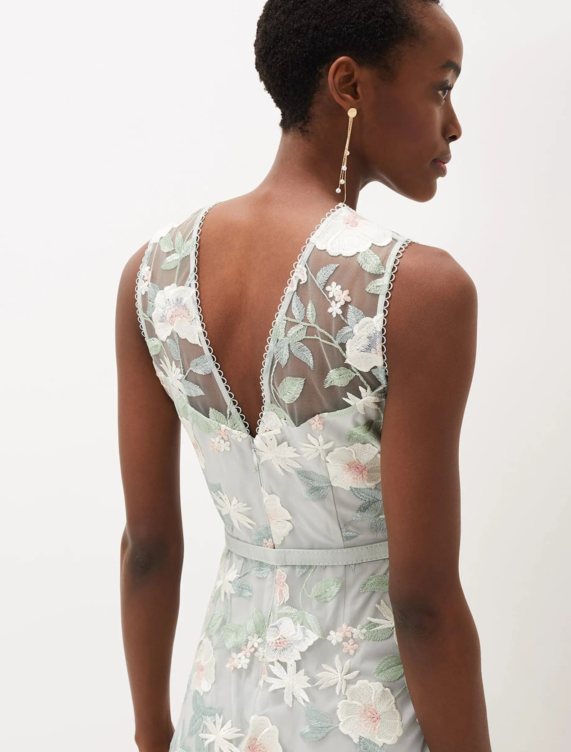 Aria Embroidered Fit And Flare Dress