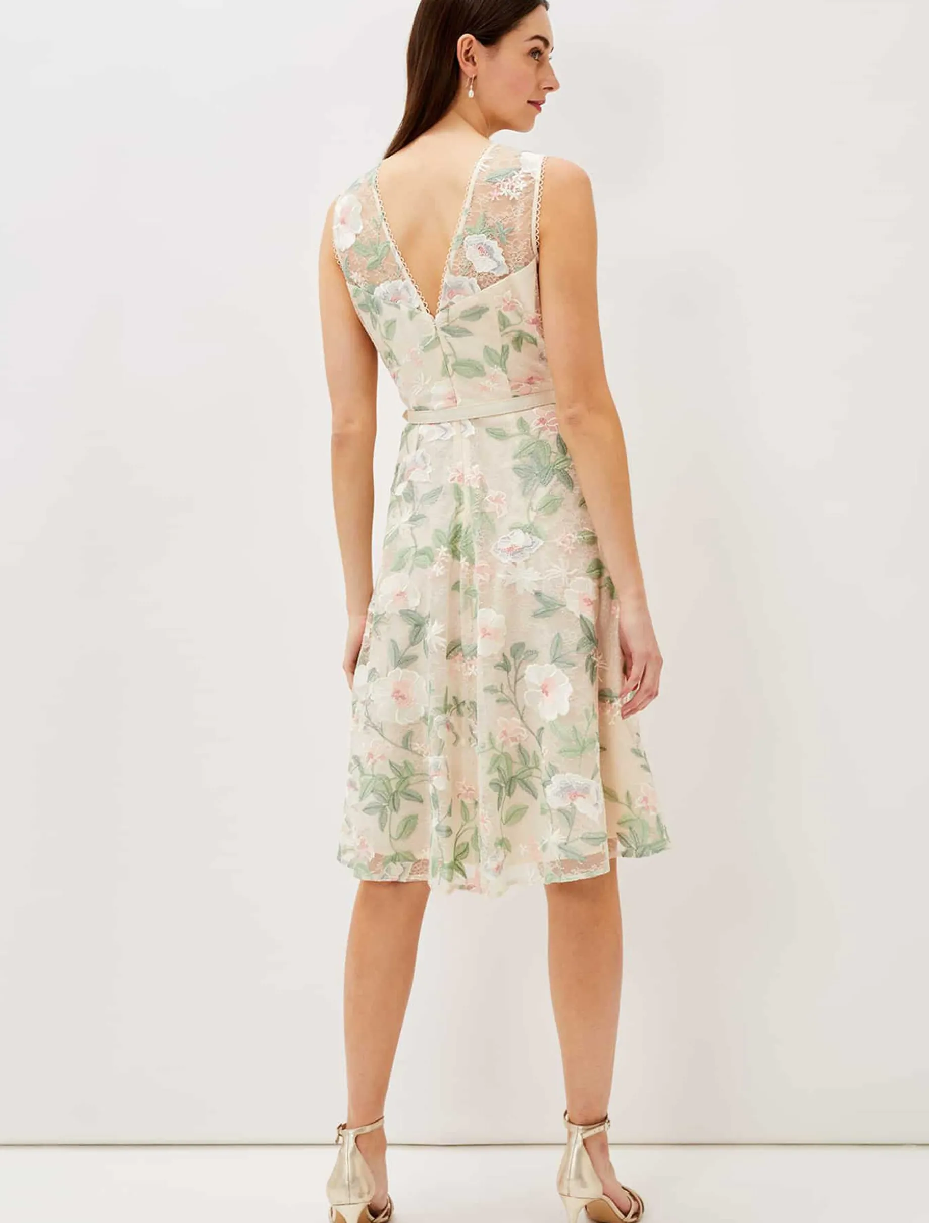 Aria Embroidered Lace Fit & Flare Dress