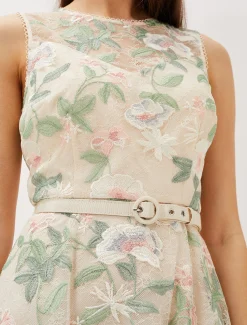 Aria Embroidered Lace Fit & Flare Dress