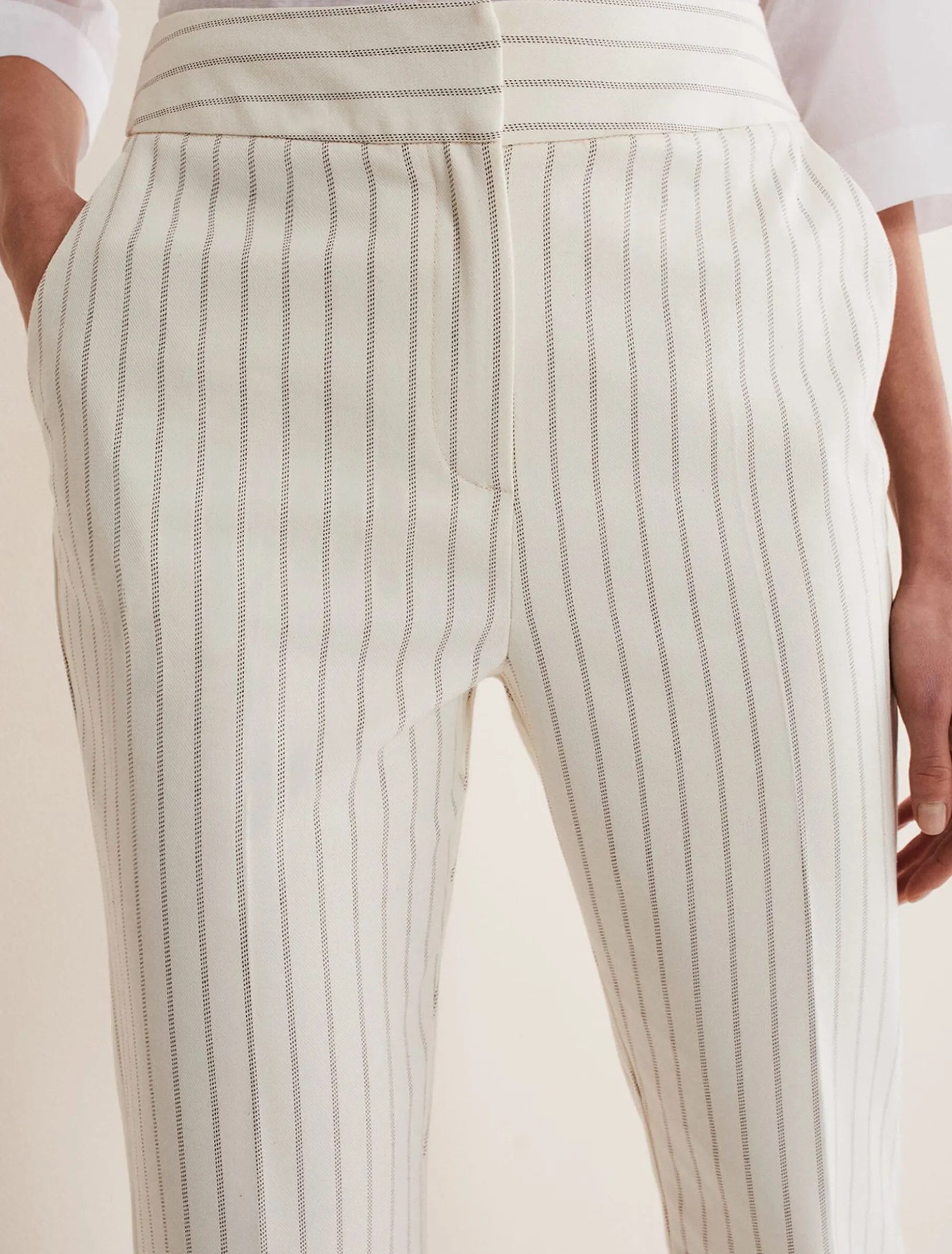 Ariella Pinstripe Straight Leg Trousers